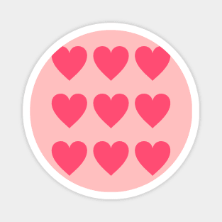 Copy of 9 pink hearts for Valentines day Magnet